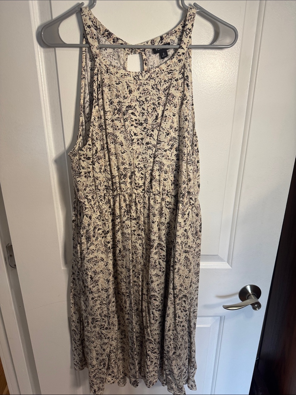 Sleeveless Cream Floral Midi Dress